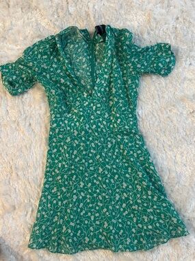 Realisation Par Teal Floral Vine Dress